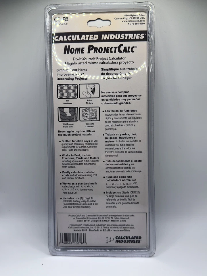New Calculated Industries Home ProjectCalc 8510 DIY Calculator – Sealed in Pack - Image 3 of 3