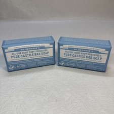 Dr. Bronner's Pure-Castile Baby Unscented Magic Bar Soap 5 Ounce 2 Pack