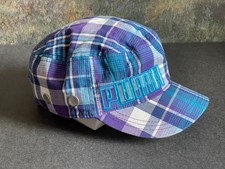 PUMA Military CAP Hat Flat Top  Plaid Cotton ...