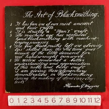 Vintage BLACKSMITH Shop SIGN Hand Painted ALEXANDER WEYGERS California ARTIST