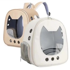 Fashionable Portable Cat Carrier Bag Transparent Design PU Pet Carrier Breathabl