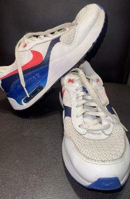Nike Air Max SYSTM Unisex Kids Sneakers White/Blue/Red Mesh Lace Up 3.5Y