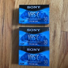 Sealed Sony VHS-C Premium 3 Pack Tapes 30 Minute EP 90 Minute EP New