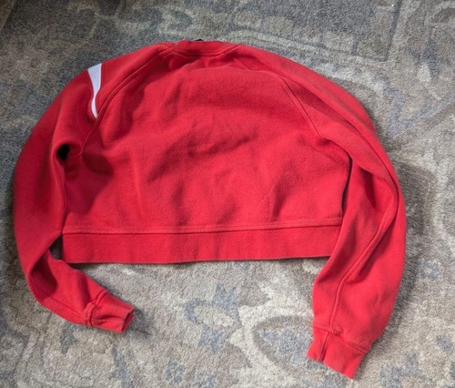 Nike Size Small Sportswear Swoosh Women's Fleece Crew Pullover Sweatshirt Crop - Picture 9 of 11