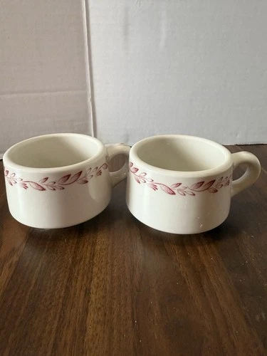 VTG Syracuse China Restaurant Ware Flora Stripe White Coffee Mug Cup MCM ArtDECO