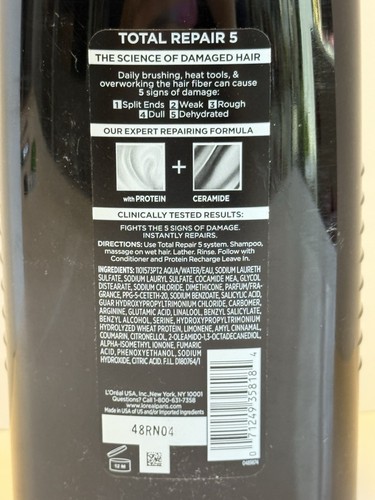 L'Oreal ELVIVE Total Repair 5 Repairing Shampoo Protein Ceramide 28 fl oz - Picture 4 of 6