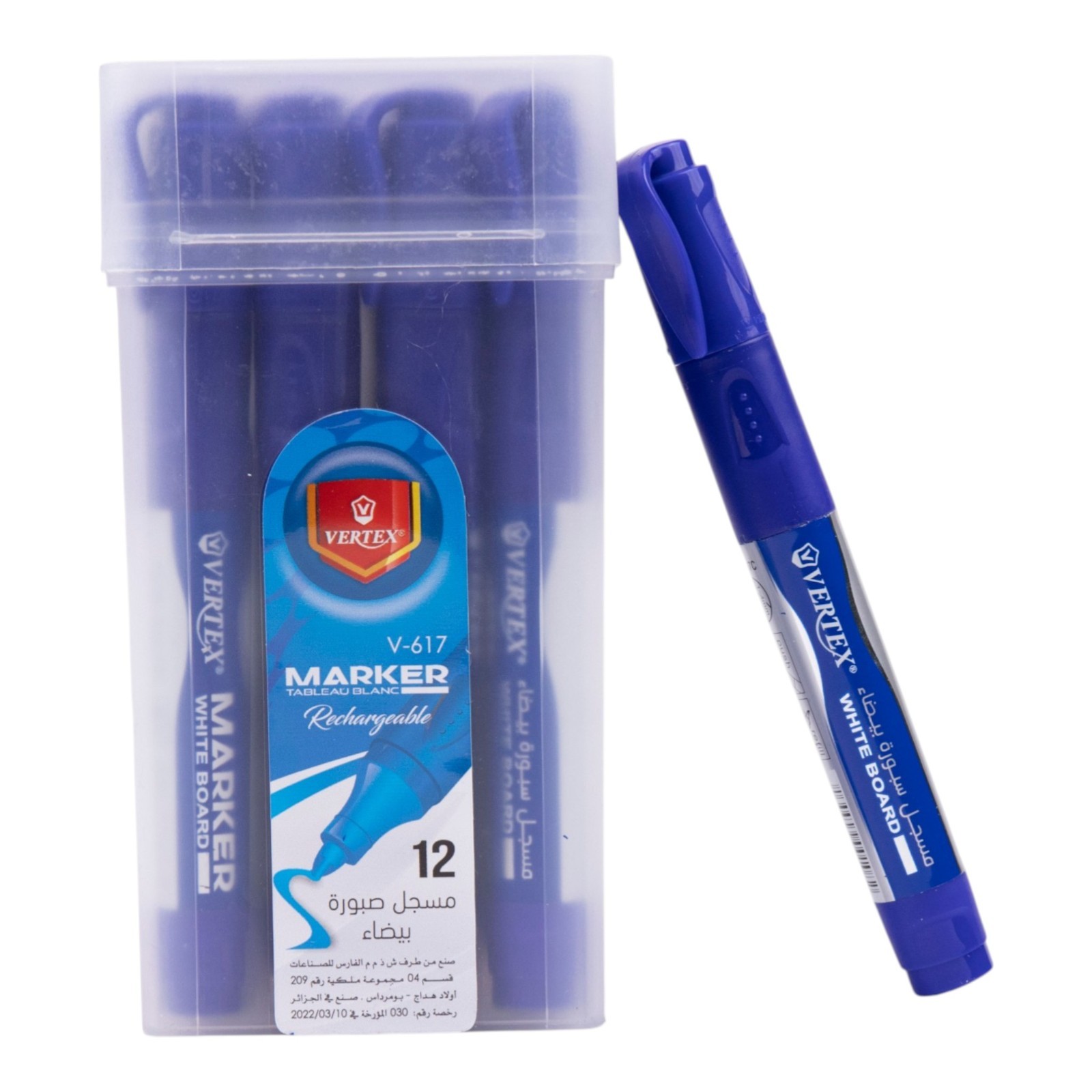 Vertex Blue Whiteboard Markers Rechargeable Dry Erase Pens Refillable * 10 boxes
