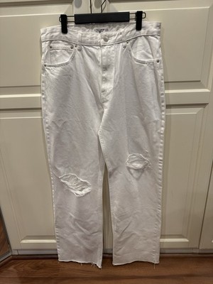 Pull&Bear High Rise Distressed Wide Leg Jeans