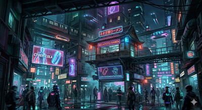 Futuristic Cyberpunk Night City Digital Image Picture Photo Wallpaper Desktop 4K