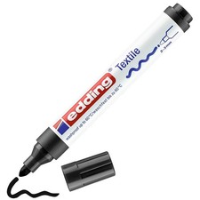Black Fabric Marker Pen Edding 4500 Wash Resistant Textile Decor 1 Count