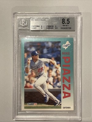 1992 Fleer Update Mike Piazza #U-92 (RC) Rookie BGS 8.5 (9.5 Subs) Dodgers Mets