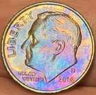 2014-D Roosevelt Dime Beautiful Lustrous Rainbow Toned  Coin   #5