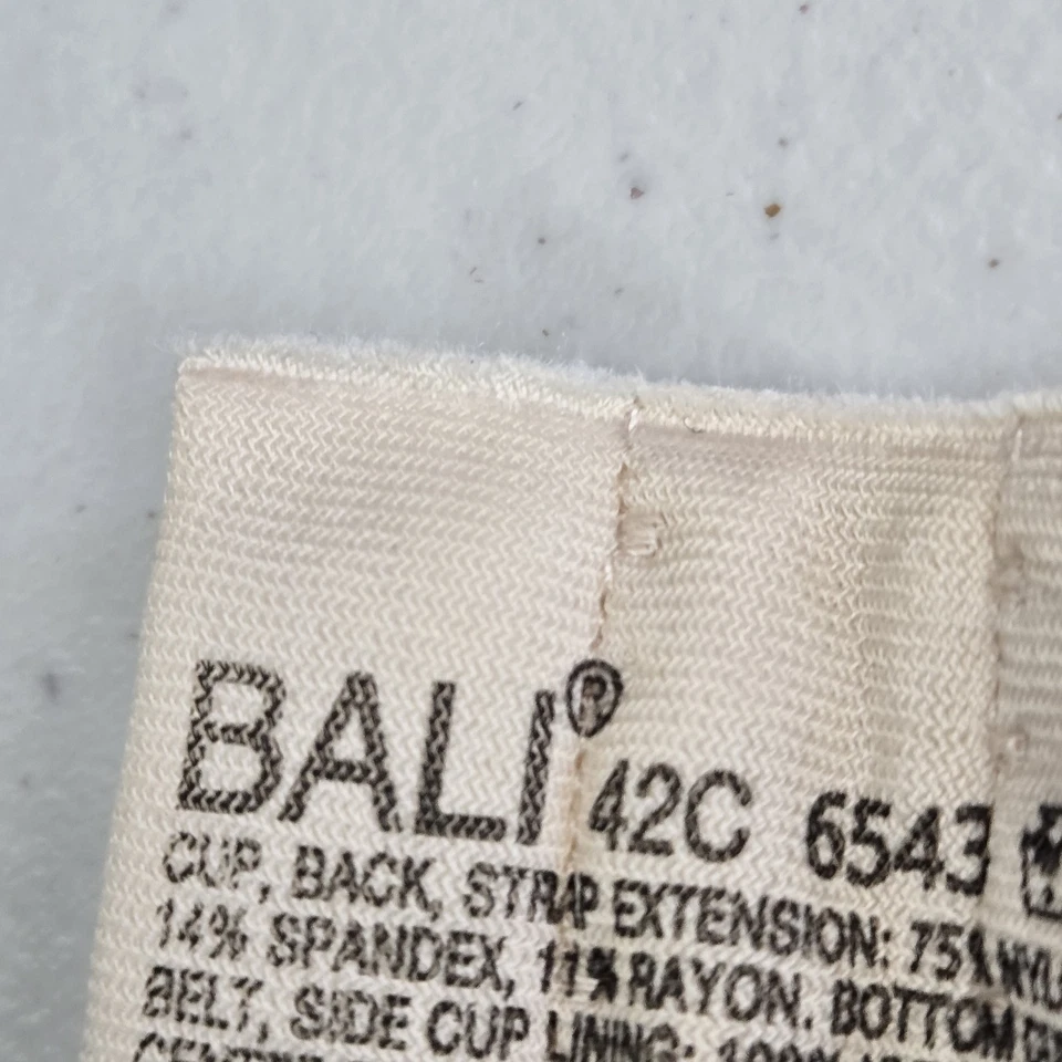 Bali Women Bra 42C Beige Floral Balconette Underwired Lace Sheer - Image 4 of 4