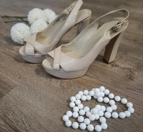 Women Nine West Heels Beige 37 #BE68
