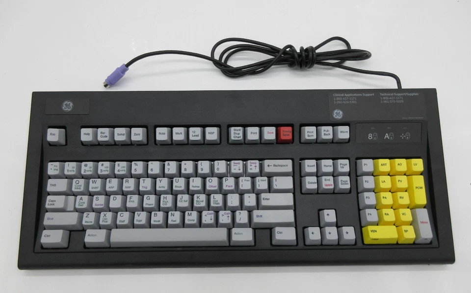 GE Medical Systems Model M PS/2 Mechanische Knickfedern Tastatur 2054858-003