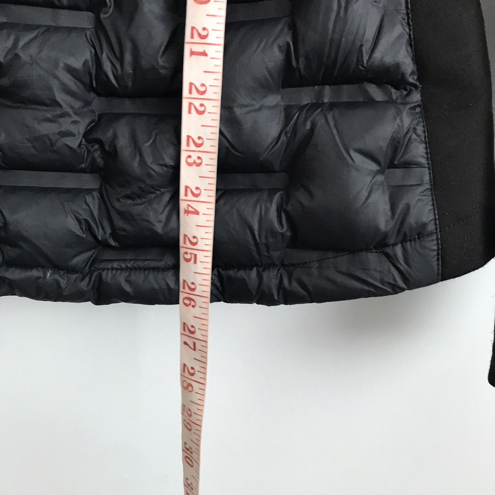 DISNEY WOMENS JACKET Small Black Quilted Down Filled PUFFER Zip Up Slim Fit image 9
