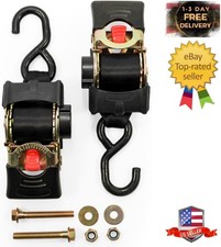 Ratchet Tie down Pair Anchor Retractable Transom Trailer Boat Hook Strap 2 Pack