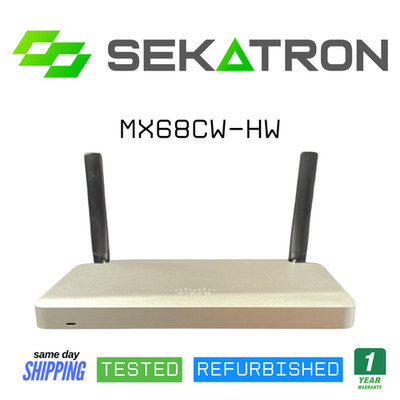  Cisco Meraki MX68CW-HW Cloud Security Appliance Firewall w/ Power Adapter  