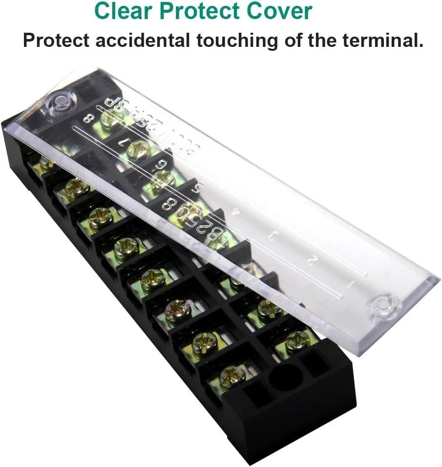 MILAPEAK 8pcs (4 Sets) 8 Positions Dual Row 600V 25A Screw Terminal Strip Blocks - Image 3 of 4