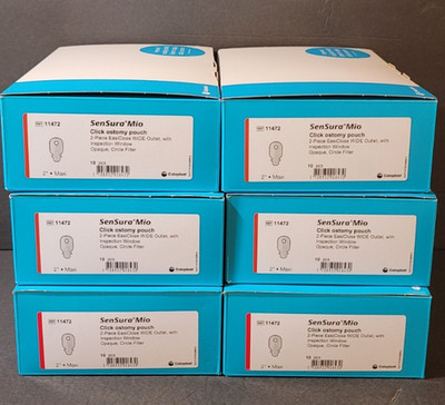 Lot of 6 Boxes - 20 Coloplast 11472 SenSura Mio Click Ostomy Pouch 2-Piece Wide
