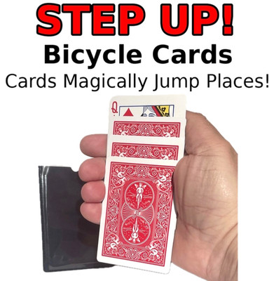 STEP UP CARDS Magic Trick Bicycle Playing Change Places Packet Close Up + Wallet