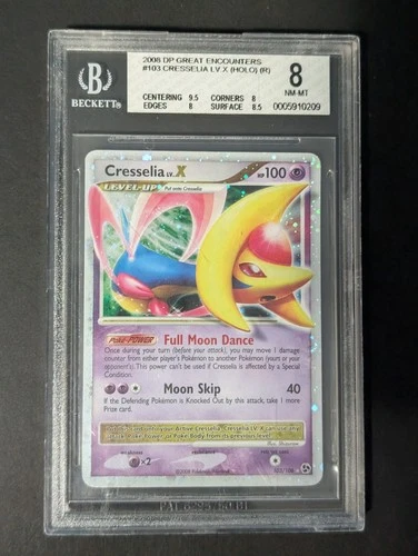 Pokemon Cresselia Lv.X Great Encounters Holo Ultra Rare #103 BGS 8