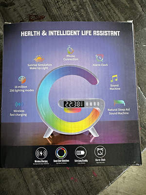 G63 Smart Sound Machine Alarm Clock, Sunrise Wake-Up Light, Wireless Charging