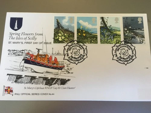 GB STAMPS RARE FIRST DAY COVER 1979 FLOWERS ST MARYS ISLE OF SCILLY LIFEBOAT