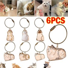 6PC Cat hair storage box pendant cat hair storage capsule keychain commemorative