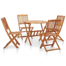 Outdoor Dining Set Natural wood finish Solid Acacia wood Medium