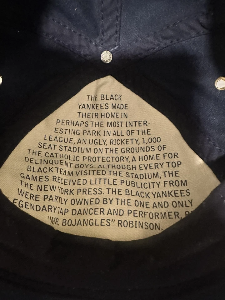 Gorra interior New York Black Yankees History con correa ajustable Liga Negra Foto 3 de 4