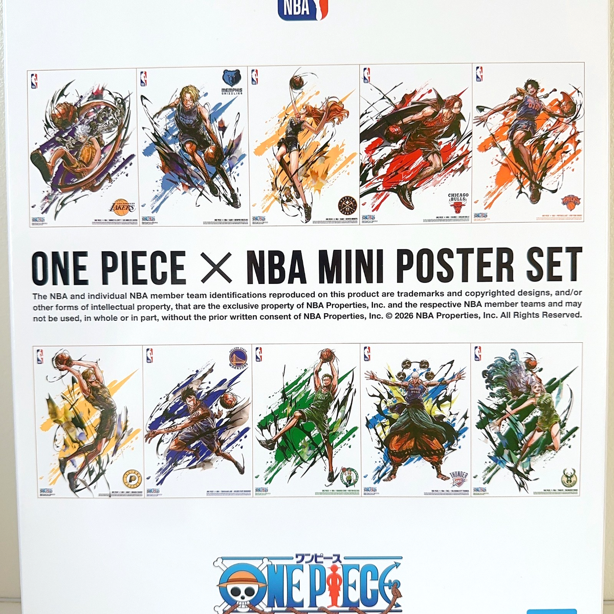 ONE PIECE x NBA Mini Poster Set 10 Sheets Limited Japan Official
