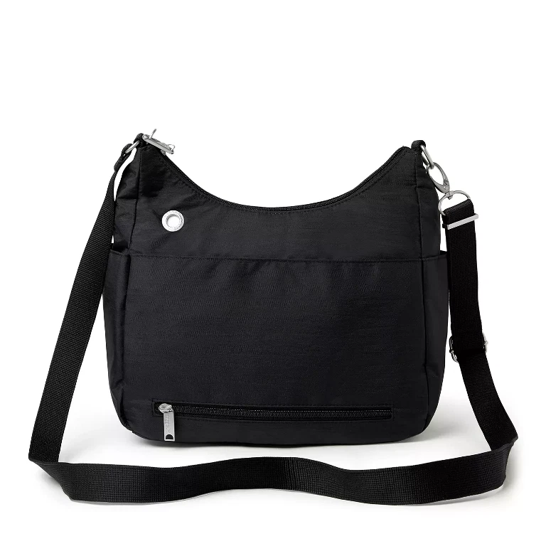 Baggallini RFID Free Time Crossbody Bag Black Silver - Image 2 of 4