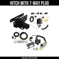 Reese Trailer Hitch + 7 Way Wiring For 18-25 Jeep Wrangler JL 84382 2" Receiver