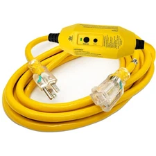 15 ft - GFCI 12 Gauge Heavy Duty Extension Cord - SJTW - Indoor/Outdoor Exten...