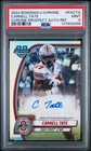 2024 Bowman U Chrome Chrome 1st Prospect CARNELL TATE Refractor AUTO /299 PSA 9