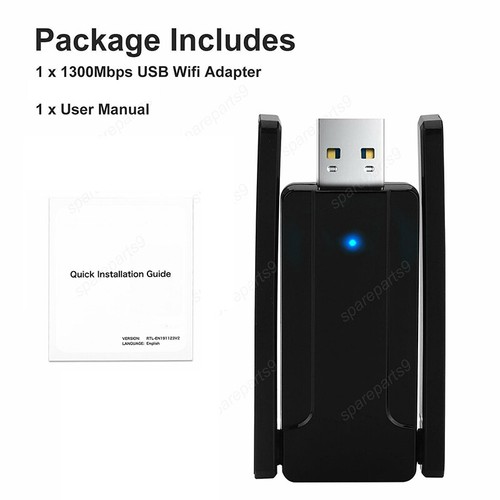USB3.0 WIFI Adapter 1300mbps Wireless Long Range Dual Band 2.4G/5.8G Antenna Mac - Zdjęcie 12 z 12