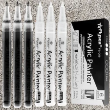 Set De 6pcs Marcadores Blancos Permanentes Para Neumaticos, Acrílico de 0,7 mm