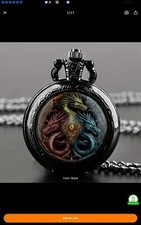 Dragon Pocket Watch Pendant Necklace