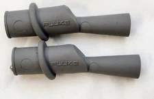 Fluke  Insulated Alligator Clip, accepts 2mm pin tip test probe, 2 GRAY, USED.