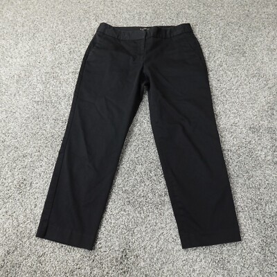 Express Pants Womens 6 Black Chino Trouser Editor Mid Rise Preppy Casual Stretch