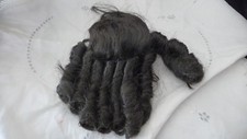 414 vtg Doll Wig size 10 BLACK HAIR CURLS
