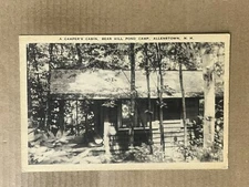 Postcard Allenstown NH New Hampshire Bear Hill Pond Camp Campers Cabin Vintage