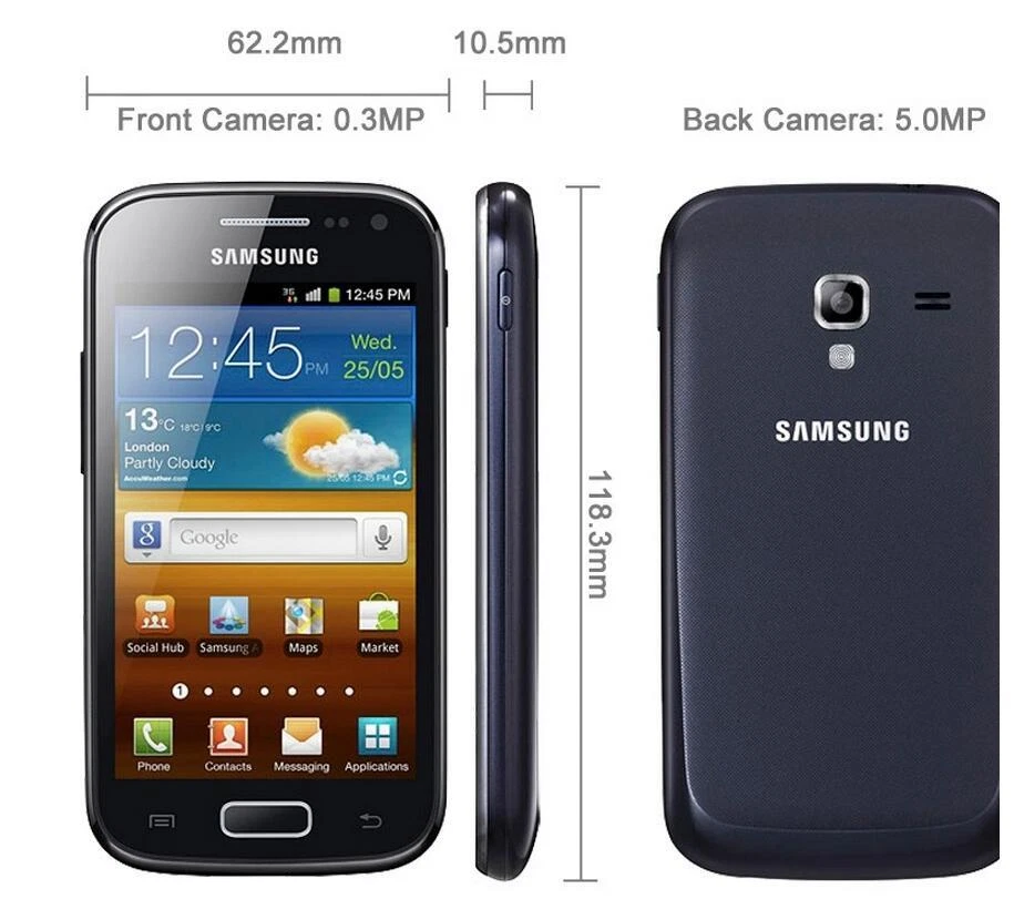 Original Unlocked Samsung Galaxy Ace 2 I8160 4GB Mobile Phones 5.0MP 3G 3.8" - Image 2 of 4