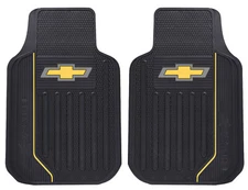New 2pc CHEVY Bowtie Car Truck Front Heavy Duty All Weather Rubber Floor Mats