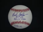 BOB FELLER SIGNED OFFICIAL MLB BASEBALL WITH THREE INSCRIPTIONS - PSA COA