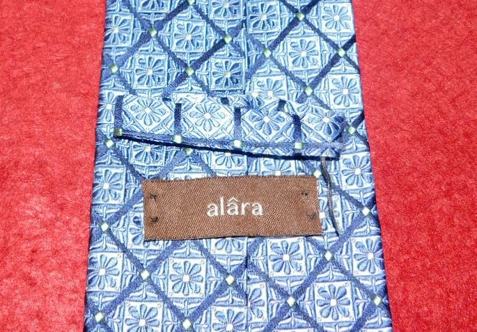 CORBATA FLORAL PARA HOMBRE ALARA AZUL/AZUL CLARO/BLANCO - CORBATAS - CORBATAS PARA EL CUELLO - CORBATAS DE DISEÑO. Foto 3 de 3