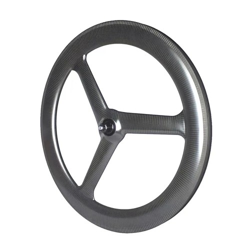 700C Carbon 3 Spoke Wheelset TT Road Track Bike Tubeless Tubular Rim 27mmx69mm - Picture 3 of 14