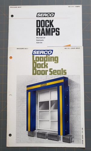 BROCHURES x2 Serco Loading Dock Ramps Door Seals 1980s (?)