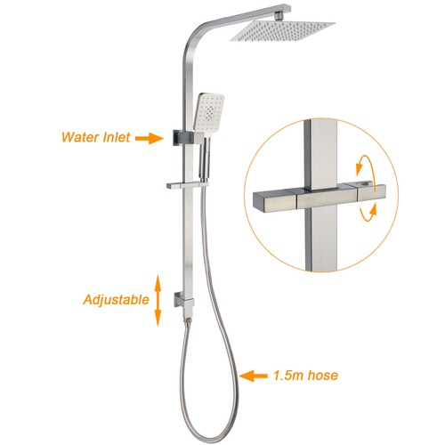KYLINS Brushed Nickel Bath Spout Basin Mixer Kitchen Sink Tap Laundry Shower Arm - Picture 3 of 362